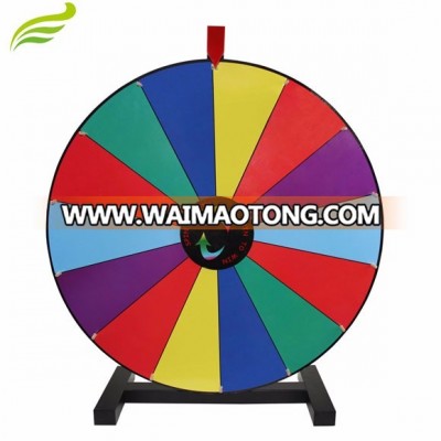 24" 14 Slot Tabletop Color Dry Erase Prize Wheel, Stand Fortune Spinning Game Tradeshow, wheel of fortune