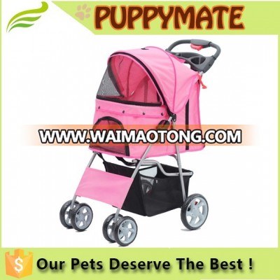 Factory price sale luxury dog stroller/pet travel trolley/4 wheels dog trolley